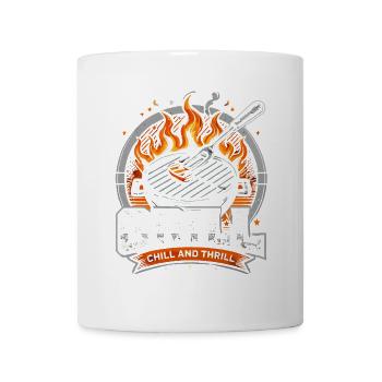 Grill Chill und Thrill - Tasse - Weiß - Vorne