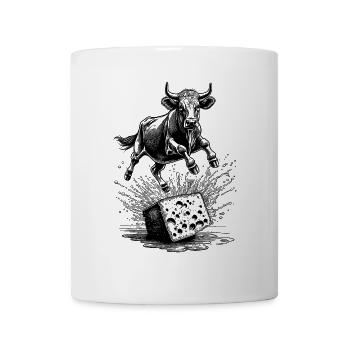 Spritziges Shirt: Kuh & Käse – perfekte Paarung - Tasse - Weiß - Vorne