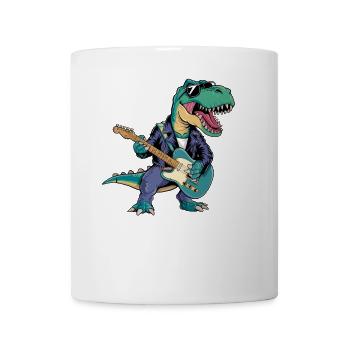 Dinosaur with Guitar for Musicians - Mug - white - Front