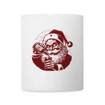 Santa Liebt Alkohol Weihnachten Humor - Tasse - Weiß - Vorne