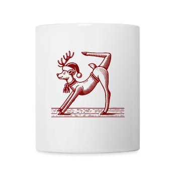 Yoga Reindeer Christmas Relaxed Celebration - Mug - white - Front