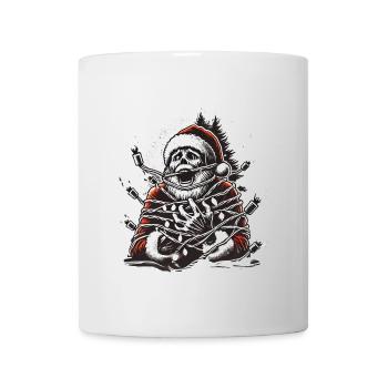 Weihnachtsmann Stromschlag Düsteres Kunstwerk - Tasse - Weiß - Vorne