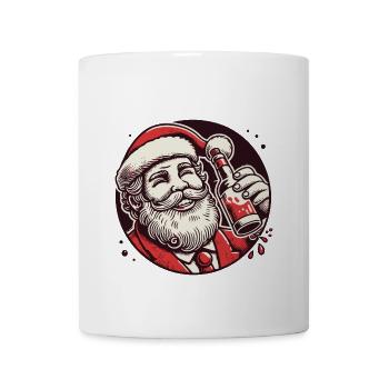 Santa Liebt Alkohol Weihnachtsfreude - Tasse - Weiß - Vorne