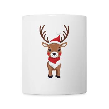 Cute Reindeer with Santa Hat - Mug - white - Front