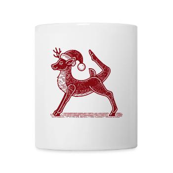 Yoga Rentier Weihnachten Entspannen Mit Stil - Tasse - Weiß - Vorne