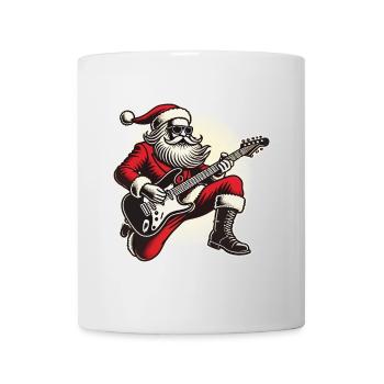 Rocking Santa Claus with guitar - Mug - white - Front