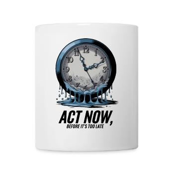 Melting Clock Act Now Klimabewusstsein Kunst - Tasse - Weiß - Vorne