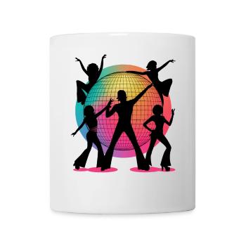 Rétro Disco Vibes Danse Silhouette Art - Mug blanc - blanc - Devant