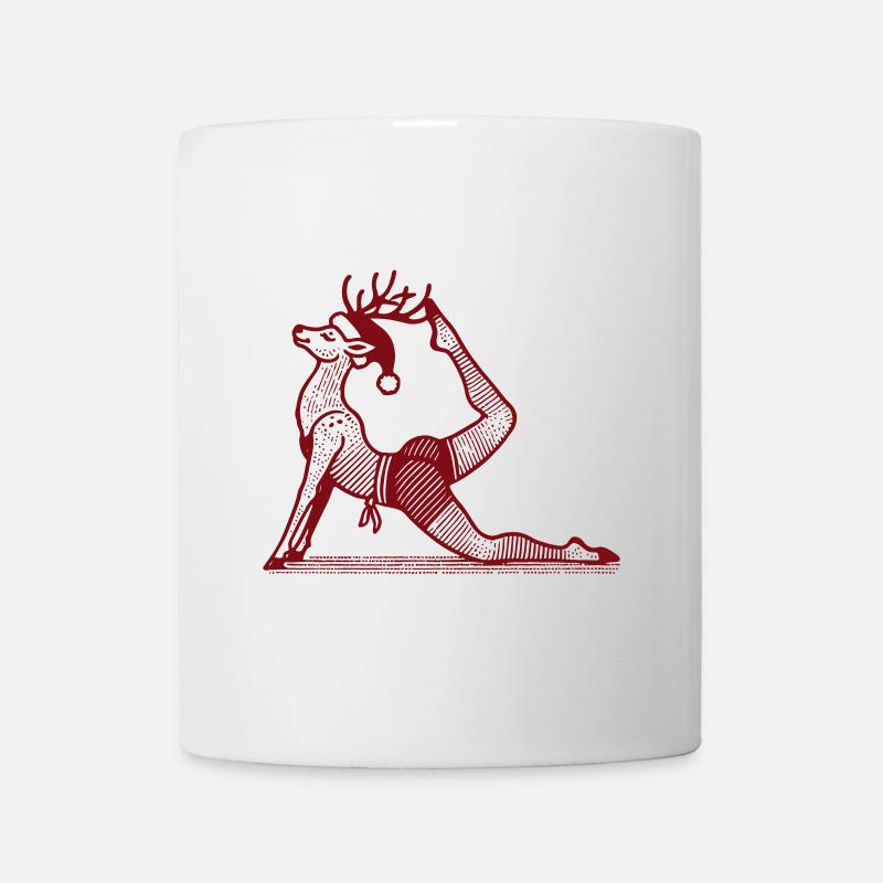 Drôle Yoga Renne Noël Fun - Mug blanc - blanc