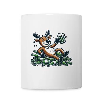 Funny Christmas Reindeer for Beer Lovers - Mug - white - Front