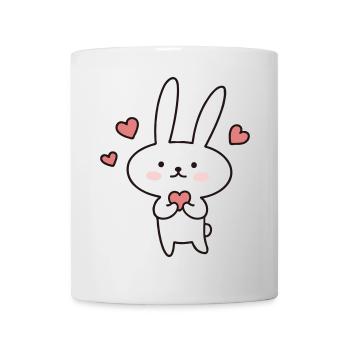 Niedlicher Hase mit Herzen: Zum Verlieben süß! - Tasse - Weiß - Vorne