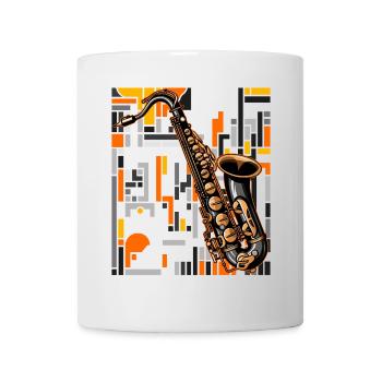 Musik Feiern: Saxophon Rock 'n' Roll -Künstler - Tasse - Weiß - Vorne