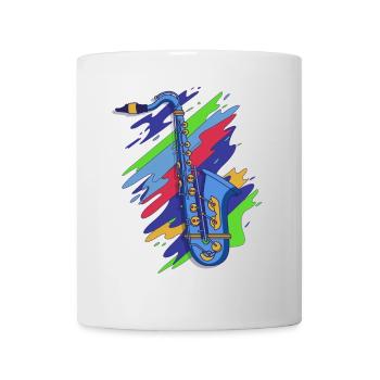 Musik Feiern: Saxophon Rock 'n' Roll -Künstler - Tasse - Weiß - Vorne