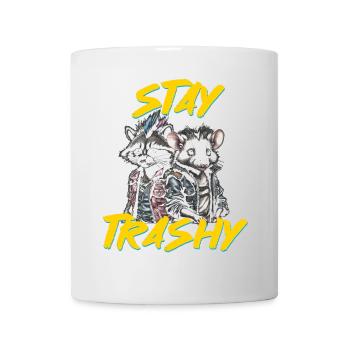 Rester Trash Drôle Motard Possum Sarcastique - Mug blanc - blanc - Devant
