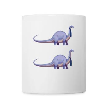 Dino Krawatte Business Meme funny Spruch Outfit - Tasse - Weiß - Vorne