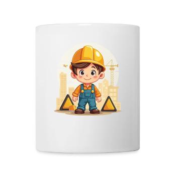 Construction Worker Design – Cute Motif for Kids - Mug - white - Front
