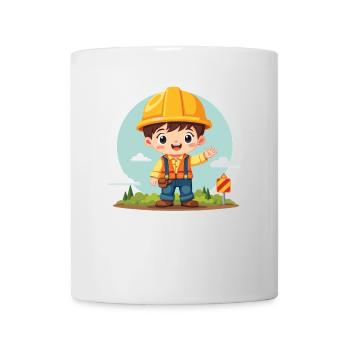 Construction Worker Design – Cute Motif for Kids - Mug - white - Front