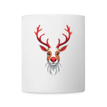 Fröhliches Rentier Weihnachten Motiv - Tasse - Weiß - Vorne