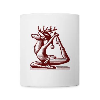 Funny Yoga Reindeer Christmas Design - Mug - white - Front