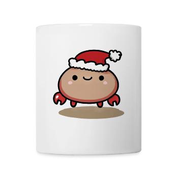 Niedliche Weihnachtskrabbe Mit Mütze - Tasse - Weiß - Vorne