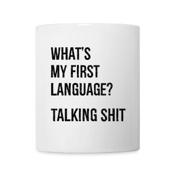 quelle est ma première langue pour dire des conneries - Mug blanc - blanc - Devant