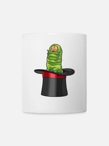 Raupe Zauberer Zylinder - Tasse - Weiß