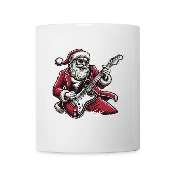 Bercement du Père Noël à la guitare électrique - Mug blanc - blanc - Devant