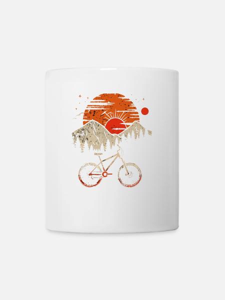 Mountainbike Retro Stil - Tasse - Weiß