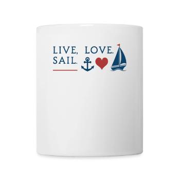 Voile d’amour en direct – Motif de voile maritime - Mug blanc - blanc - Devant