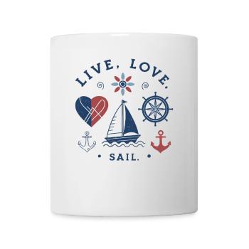 Voile d’amour en direct – Motif de voile maritime - Mug blanc - blanc - Devant