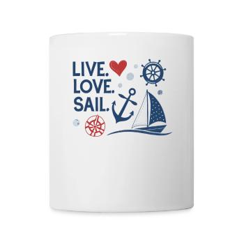 Voile d’amour en direct – Motif de voile maritime - Mug blanc - blanc - Devant