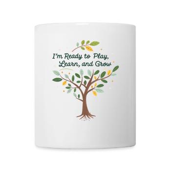 Learning and growing through play – children's motif design - Mug - white - Front