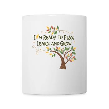 Learning and growing through play – children's motif design - Mug - white - Front