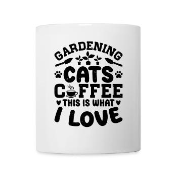 Jardinage chats café c’est ce que j’aime - - Mug blanc - blanc - Devant