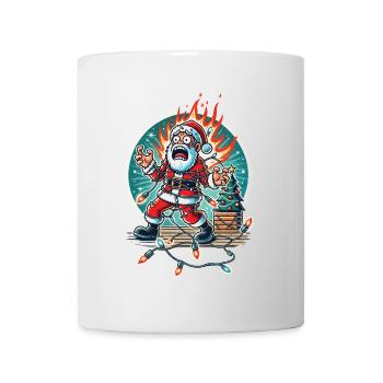 Père Noël Électrocution Chaos Humour - Mug blanc - blanc - Devant