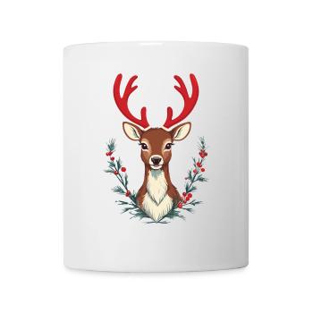 Renne festif pour Noël - Mug blanc - blanc - Devant