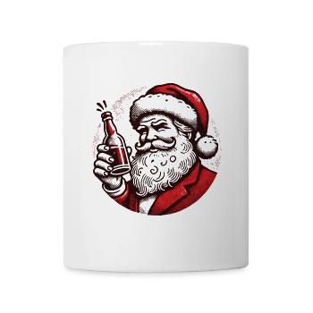 Santa Liebt Alkohol Weihnachten Humor - Tasse - Weiß - Vorne