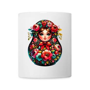 Russian Girl Matryoshka Moscow with Sunglasses - Mug - white - Front