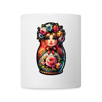 Russian Girl Matryoshka Moscow with Sunglasses - Mug - white - Front