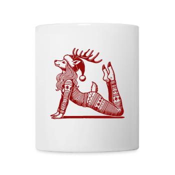 Relaxing Yoga Reindeer Christmas - Mug - white - Front