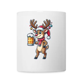 Funny Christmas Reindeer for Beer Lovers - Mug - white - Front