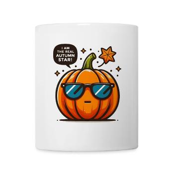 Autumn star: pumpkin with sunglasses - Mug - white - Front