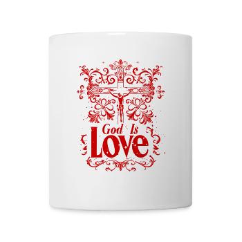 Gott Ist Liebe Jesus Christus Glaube Bibelspruch - Tasse - Weiß - Vorne