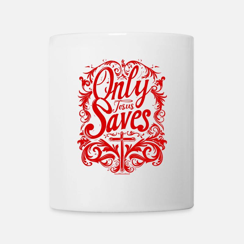 Jesus Rettet Christliche Sprüche Bibelverse Glaube - Tasse - Weiß