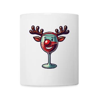 Christmas Wine Glass Reindeer Smile - Mug - white - Front