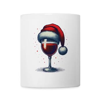 Festliches Weihnachtsweinglas Motiv - Tasse - Weiß - Vorne