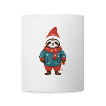 Gemütlicher Weihnachtsfaultier Winter Design - Tasse - Weiß - Vorne