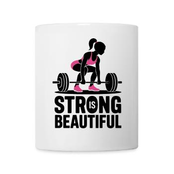 Bodybuilder Gym Girl Barbell Power Beauty - Mug - white - Front
