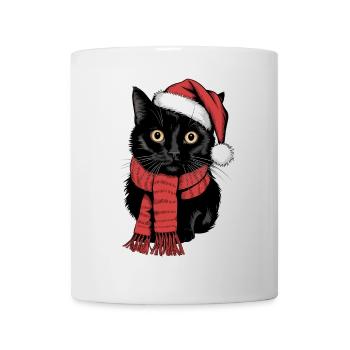 Black Cat Santa Hat Bombay Cat - Mug - white - Front