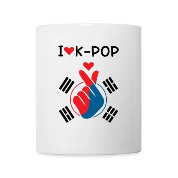 Ich Liebe K-Pop Fingerherz Flagge - Tasse - Weiß - Vorne